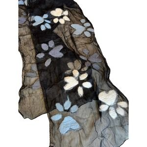 Dog paw print silk and merino wool luxe scarf